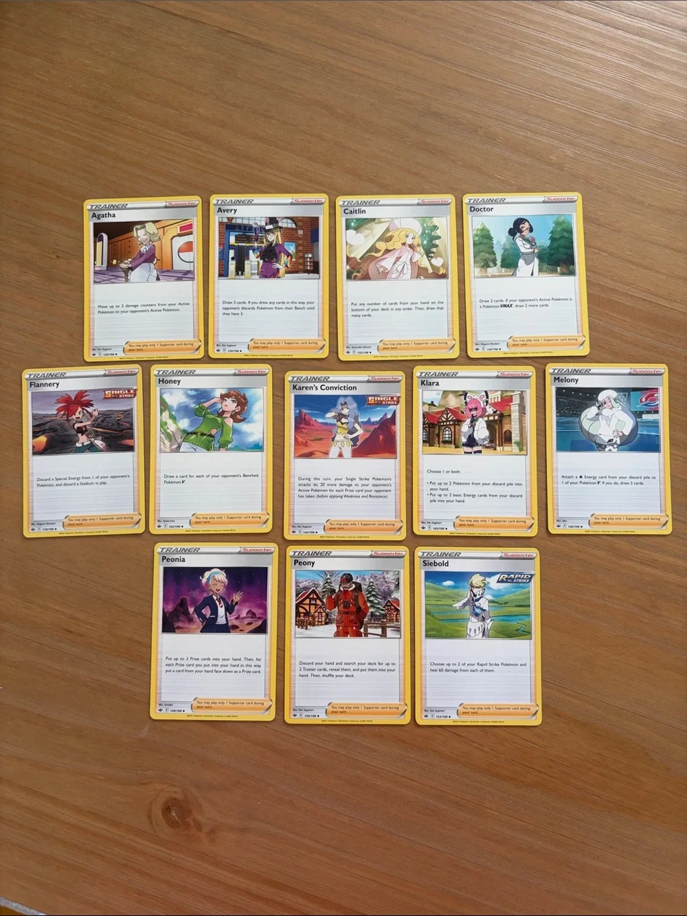 Chilling Reign Trainer Card Lot 12 Cards | Avery, Agatha, Peonia, Peony ✨5/$25✨